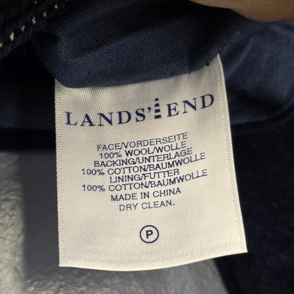 Lands End Santa in Sleigh Needlepoint Christmas Stocking Blue Velvet Back CHRIS - Picture 5 of 6